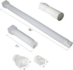 plusgutter White 1-Pack Rain Gutter Downspout Extensions Flexible, Drain Downspo