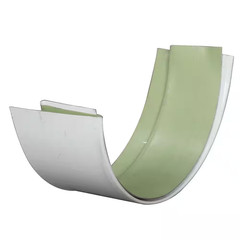 5 In. High Gloss 80° White Half-Round Aluminum Slip Joint Connector