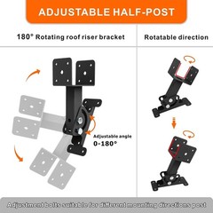 3PCS Roof Riser Brackets Kit Adjustable Pergola Beam 3.5 Post