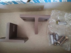 NOS Vintage Leigh Ives Extruded Aluminum Adj. Hand Rail Bracket Brown Lacquer