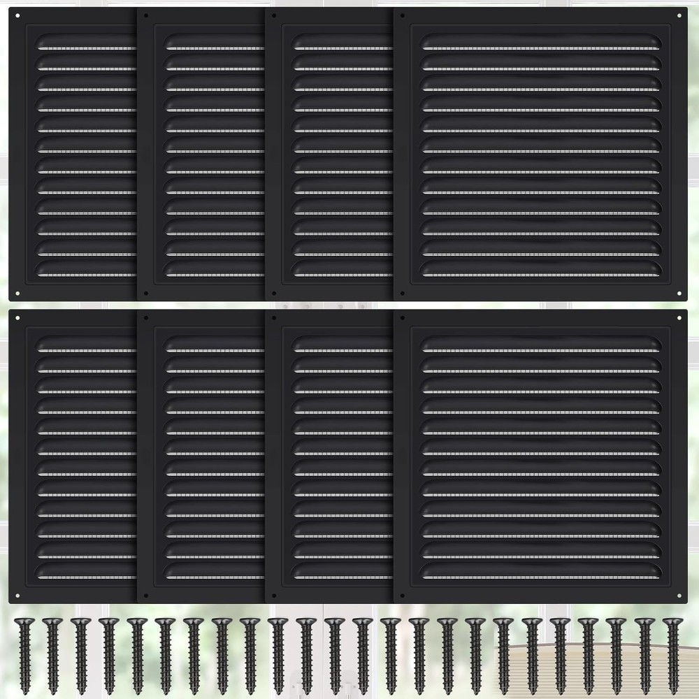 8 Pcs Aluminum Attic Vents 6″ X 6″ Metal Gable Wall Mesh Shed Vent with Screen S