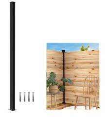 Matte Black Privacy Fence Post 73″ Heavy Duty Steel – Modern DIY Deck Post