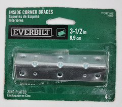 Everbilt Zinc Plated Metal Inside Corner Braces Reinforcement 3-1/2″ – 347 162