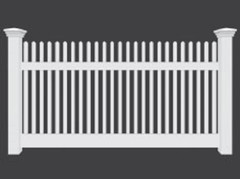 4′ HIGH PVC VINYL LOUISVILLE STYLE VICTORIAN PICKET STRAIGHT TOP FENCE PANEL 4X8