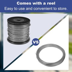 1/16″ 600ft Stainless Steel Cable Wire Rope 7 x 7 Strands PVC Coated with Reel