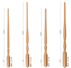 Red oak/Poplar Georgia Style Baluster/Spindle Wooden Rail Parts