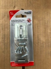 Double Hinge Safety Hasp, Zinc, 4.5-In.