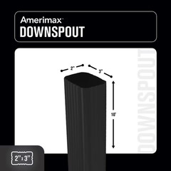 2 In. X 3 In. X 10 Ft. Black Aluminum Downspout