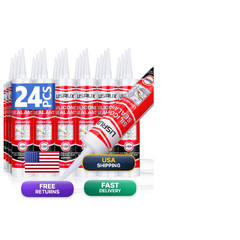 Lisrux Advanced Clear Silicone Caulk For Fl Oz Cartridge24 Pack100 Waterproof