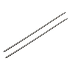 0.7mmx5mmx300mm steel spring traction extension 2pcs black