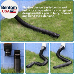 11.5Ft Long Gutter Downspout Extensions Flexible, 4″ Diameter Drain Downspout Ex