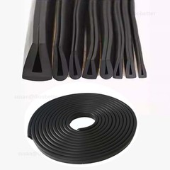 Rubber U Channel Edging Trim Seal Door Window Edge Protector Strip U-shape Black