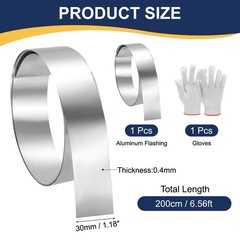 Aluminum Flashing Roll, 1.2″ x 6.56ft Aluminum Flashing Roofing Panels 0.4mm