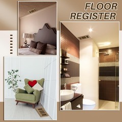 6 Pcs Brown Interior Size 10 x 4 Inch Metal Floor Vent Covers 3 Way Sidewall …