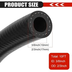 3/8 Inch 10mm ID Fuel Line Hose 10FT NBR Rubber Push Lock High Pressure