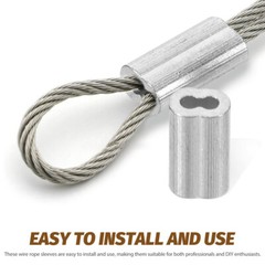 100pcs Throttle Cable Ends Wire Crimps Cable Crimps Wire Rope Clamp Crimping