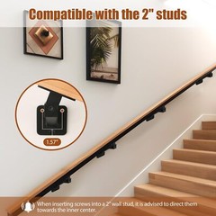 Adjustable Handrail Brackets for Indoor Stairs 4 Pack Black Stair Railing Bra…