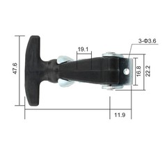 Sturdy Stainless Steel Rubber Hood Catch 4 7 Inch Flexible T Handle Hasp