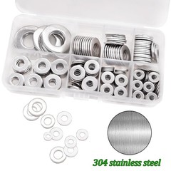 270 PCS 304 Stainless Steel Flat Washers Assortment Kit 8 SAE-270PCS, Silver
