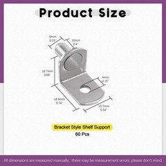 Swpeet 60 Pcs L-Shelf Pins, 6mm Silver Support Pegs with x 8mm,