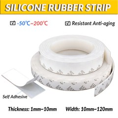 Silicone Rubber Strip – Adhesive Backed Roll – Various Widths, Thickne & Lengths