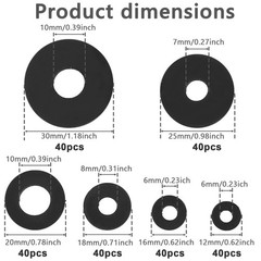 Zefphxs 240 Pcs Rubber Washers Assortment Kit, 30 millimeters