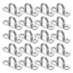 20 Pcs 1.8″ Pad Eye Plate 304 Stainless Steel Ceiling U Hooks Silver