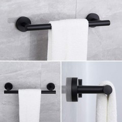 Kimzcn Matte Black Bathroom Accessories Kit 4-Pieces Bathroom Hardware Set Sus