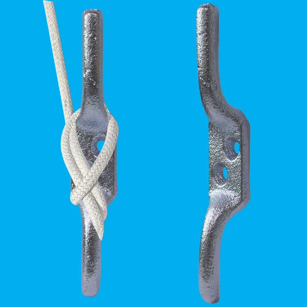 4x 125mm (5″ Inch) Galvanised Cleat Hook, Flag Pole Rope Halyard Washing Line