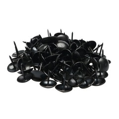 100pcs Metal Round Hat Thumb Tack Nail Push Pin Black 11 x 13mm