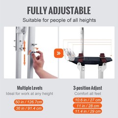 Drywall Stilts, 36”-50” Adjustable Aluminum Tool Stilts with Protective Knee P