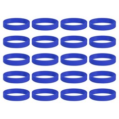 20Pcs Silicone Rubber Bands Non-slip 3.54 Inch Flat for Books, Dark Blue