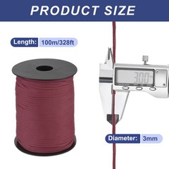 1/8 Inch Polypropylene Rope Braided Ropes, 328ft Nylon Rope Brick Red