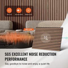 Wood Slat Acoustic Panels, 23.6 x 47.2 inch, MDF Accent Wooden Wall Panels for M
