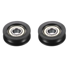10x30x8mm 2 Pcs Nylon Pulley Wheel Ball Bearing Guide Roller Black