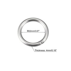 304 Stainless Steel Welded O Ring 30mm(1.18″) Outer Dia 4mm Thickness 15pcs
