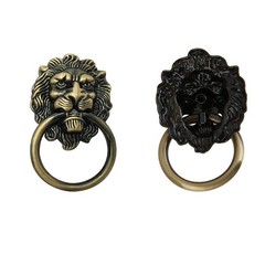 6 Pack Lion Head Knob Pull Handle for Dresser Drawer Cabinet Small, Bronze