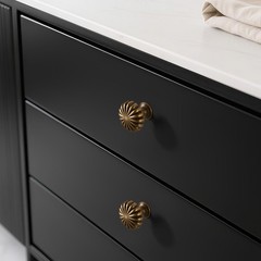 FAPUAL 10 Pack Antique Brass Cabinet Knobs for ‎Single hole,