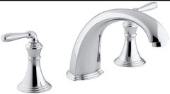 Kohler K-T398-4-CP Devonshire 2-Handle Deck and Rim-Mount Roman Tub Faucet