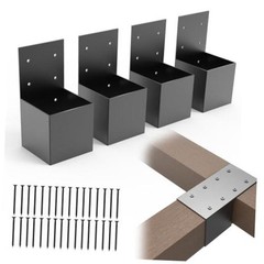 4 Pack Pergola Brackets 4×4 (Actual: 3.5×3.5 Inch), Rafter Post 4 Pieces
