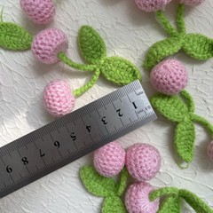 1X Knit Cherry Patch Sweet Cute Accessories DIY Japanese Lolita Sewing Applique