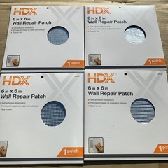 4 Pack New HDX 6 in. x 6 in. Drywall Wall Repair Patch