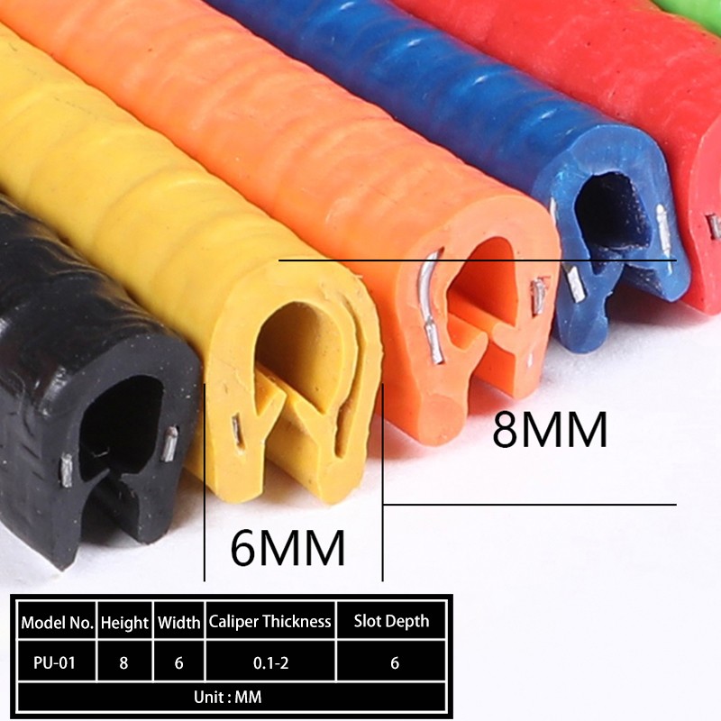 Rubber U-Shaped Car Door Edge Guard Protector Edge Trim Seal Strip Multi-Color