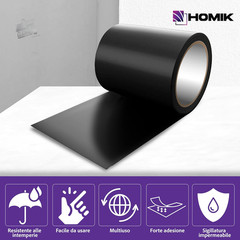 Waterproof Tape Black 15cm x 5m Ultra Resistant Sealer UV Repair