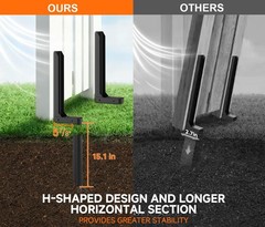 Fence Post Repair Kit, Heavy Duty Thickened Steel Fence Post Anchor Ground St…