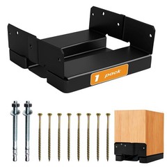 8×8 Post Base Concrete Heavy Duty Black E-Coated 8×8 Post Bracket Anchor
