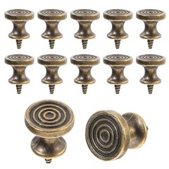 Trinkrittey 10pcs Mini Drawer Knobs Antique Self Tapping Cabinet Bronze