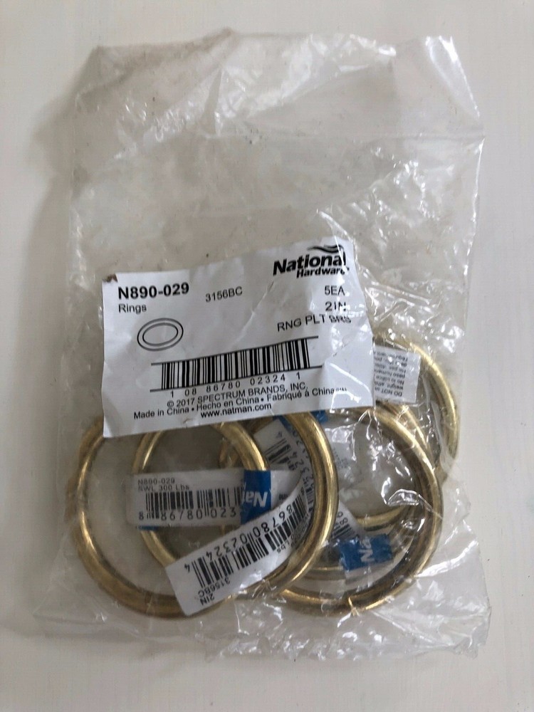 Lot of 5 National Rings Brass Plated 2″ N890-029 3156BC SWL 300LB New