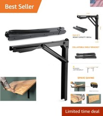 24inch Folding Shelf Brackets Garage Heavy Duty Steel Max Load 500lb Floating…