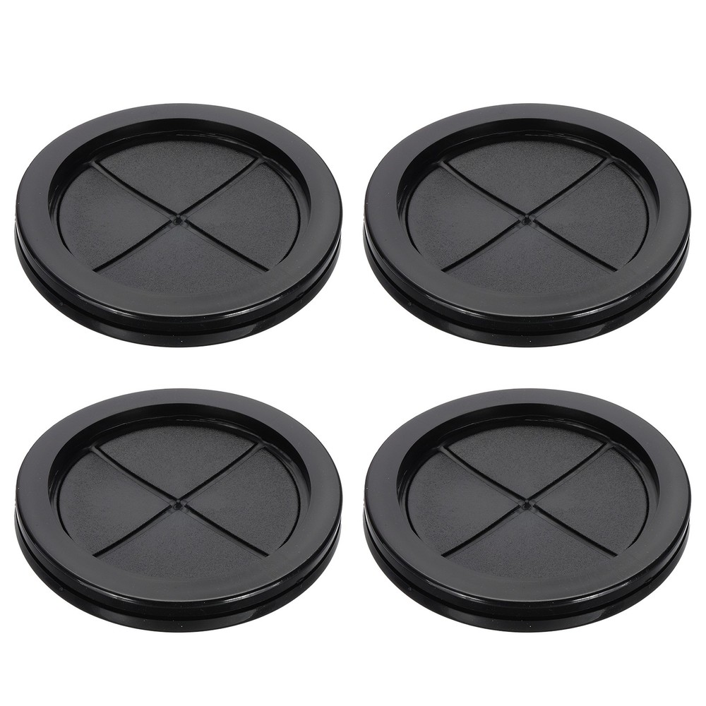 4 Pcs 3-1/8″ Desk Grommet Round Double-Sided Cables Grommet Black
